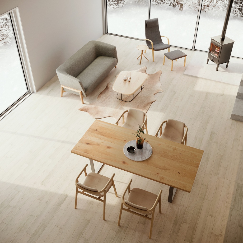 SLED Dining Solid Wood Table (S) 6