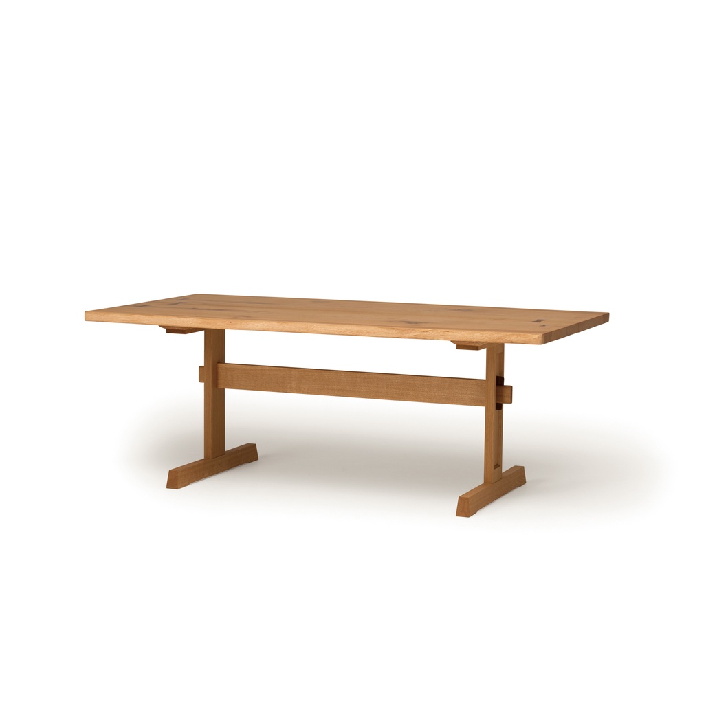 [CH-DT-00055] IPPONGI Table Book-Match Two Panel Top T-shape Legs (Oak)