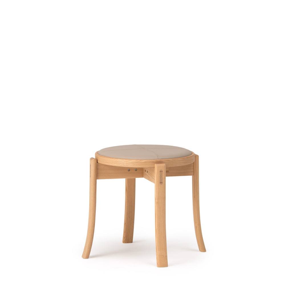 [CH-ST-00118] RUNT OM Stool (Upholstered Seat) (Japanese Ash, F1)