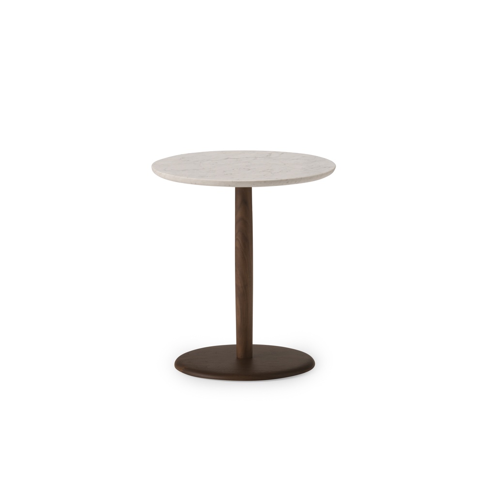 [CH-LT-00043] KAMUY LUX Living Round Side Table 45 (marble) (Japanese Oak)
